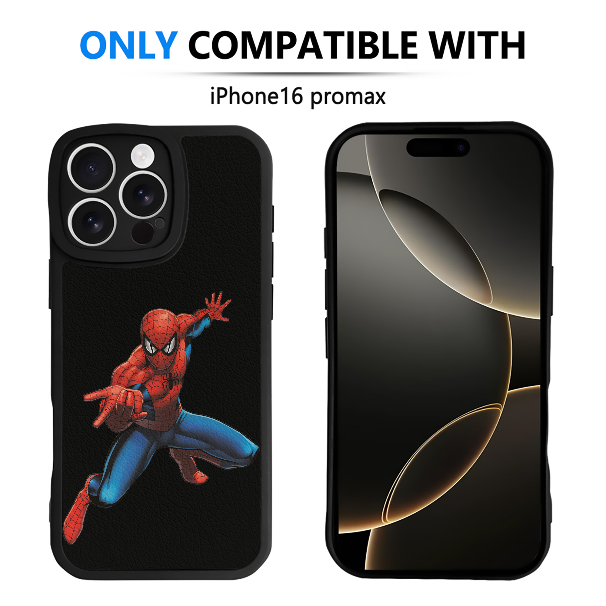 （画像用） Spider Man スパイダーマン 【iPhone 16シリーズ対応】シリコンスマホケース（レザー調） 材質：シリコン